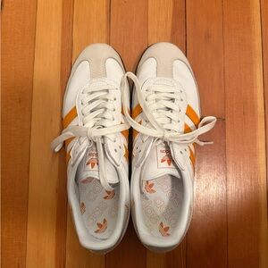 Adidas Sambas OG Cloud White Orange (White Laces)